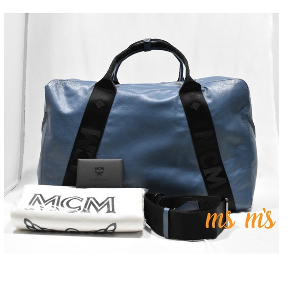 MCM Bags Nwt Mcm Large Blue Lambskin Duffel Travel Bag Poshmark